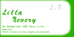 lilla nevery business card